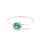 Damenring 333 WG, mit Zirkonia weiß/smaragdfarben, Glanz 6mm Ringweite 60