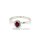 Damenring Zirkonia rubinrot/weiß echt Silber 925 glanz 7mm