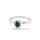 Damenring Zirkonia safirblau/weiß echt Silber 925 glanz 7mm
