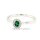 Damenring Zirkonia smaragdgrün/weiß echt Silber 925 glanz 6mm