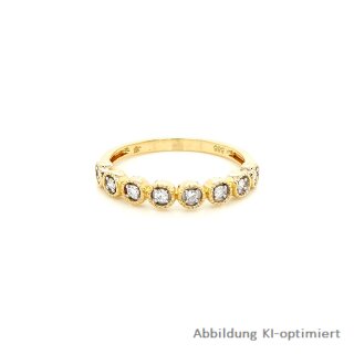 Diamantring mit 8 Diamanten echt Gold 585 Glanz Ringweite 57