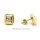 Ohrstecker quadratisch weißer Stein echt Gold 585 Glanz 3,9mm