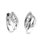 Creolen blattförmig echt Silber 925 matt/Glanz mit je 3 Zirkonia