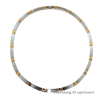 Collier Halskette Titan bicolor rot/weiß mattiert/poliert 45cm