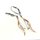 Ohrhänger Ohrgehänge bicolor rot/weiß mit Zirkonia echt Silber 925 matt/Glanz 42x6mm