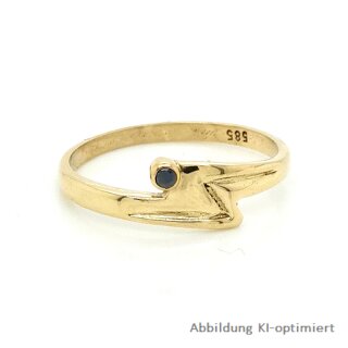 Damenring Goldring mit Safir echt Gold 585 Glanz Ringweite 54