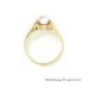 Damenring mit Perle echt Gold 585 Glanz Ringweite 54