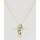Gleiter Anhänger oval bicolor gelb/weiß mit Smaragd und Diamanten echt Gold 585 Glanz
