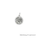 Kleiner Anhänger Lebensbaum rund echt Weißgold 585 mit Zirkonia 20x14mm