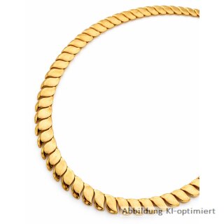 Collier Halskette Kragenkette Welle echt Gold 333 Glanz 43+5cm
