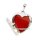 Anhänger Medaillon Amulett Herzform echt Silber 925 mit Ornament 23x14mm