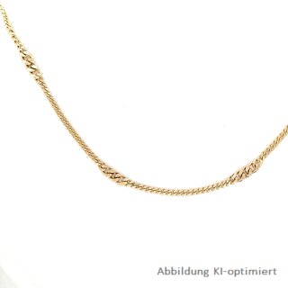 Flachpanzerkette Bauchkette, echt Gold 333, 80cm, Glanz, Federring