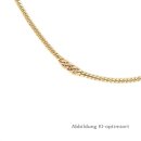 Flachpanzerkette Bauchkette, echt Gold 333, 80cm, Glanz, Federring