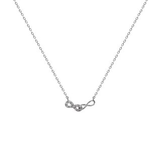 Halskette Collier Infinity echt Silber 925 Zirkonia Länge 43cm