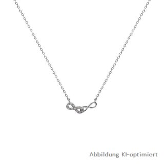 Halskette Collier Infinity echt Silber 925 Zirkonia Länge 43cm