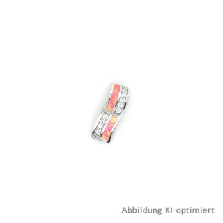 Gleiter Anhänger mit lachsfarbenem synth. Opal und Zirkonia echt Silber 925