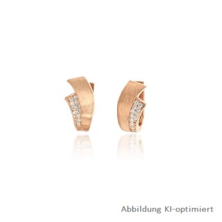 Creolen roséfarben echt Silber 925 mit Zirkonia 14x7mm