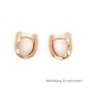 Creolen roséfarben echt Silber 925 mit Zirkonia 14x7mm