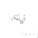 Creolen verschlungen mit Zirkonia echt Silber 925 Glanz 20x10mm