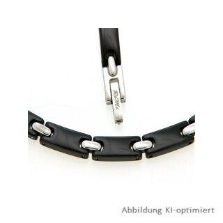 Collier Keramik schwarz/Edelstahl Glanz Länge 48cm