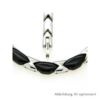 Collier Keramik schwarz Edelstahl Glanz 6,5mm 48cm
