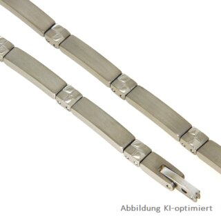 Armband Titan würfelförmig matt/Glanz 19cm