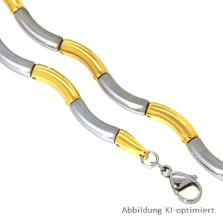 Armband Welle Titan bicolor gelb/weiß 19cm