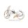 Ohrstecker mehrfarbig rot/weiß Zirkonia echt Silber 925 Glanz 15x10mm