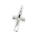 Anhänger Kreuz mit Zirkonia echt Silber 925 Glanz 22x10mm