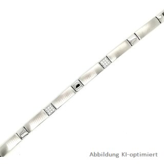 Armband Edelstahl matt/Glanz mit Zirkonia 18+2cm