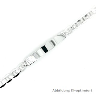 Stegpanzer Armband Identband echt Silber 925 Glanz 21cm