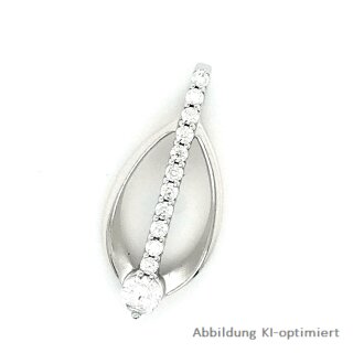Gleiter Anhänger echt Weißgold mit Zirkonia 22x10mm