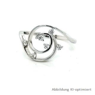 Damenring Spirale mit Zirkonia echt Silber 925 Glanz