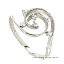 Damenring Spirale mit Zirkonia echt Silber 925 Glanz