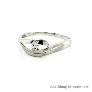 Damenring echt Silber 925 matt/Glanz mit Zirkonia