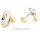Ohrstecker 2 Ovale bicolor gelb/weiß Zirkonia echt Gold 585 Glanz 13x8mm