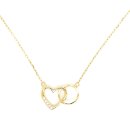 Halskette mit Herz und Ring Zirkonia echt Gold 585 Glanz 40+4cm