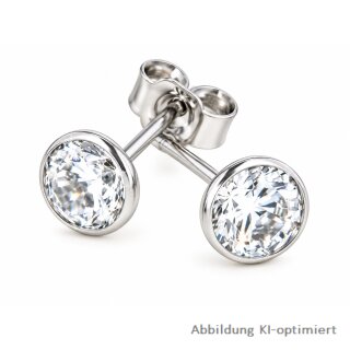 Ohrstecker 925 Silber rhodiniert mit Zirkonia – ca. 5 mm