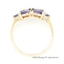 Damenring Tansanit Zirkonia Schleife echt Gold 375 Glanz Ringweite 60