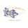 Damenring Tansanit Zirkonia Schleife echt Gold 375 Glanz Ringweite 60