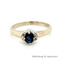 Damering Goldring Safir Diamant echt Gold 585 Glanz...