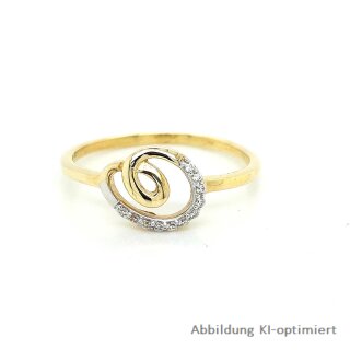 Damenring Goldring Kringel echt Gold 333 mit Zirkonia