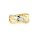 Damenring Flechtoptik bicolor gelb/weiß mit Zirkonia echt Gold 333