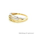 Zweifarbiger Goldring 4-reihig mit Zirkonia