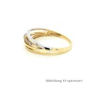 Zweifarbiger Goldring 4-reihig mit Zirkonia