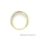 Zweifarbiger Goldring 4-reihig mit Zirkonia