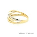Goldring zweifarbig geflochten mit Zirkonia echt Gold 333 Glanz