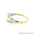 Damenring zweifarbig gelb/weiß mit Zirkonia echt Gold 333 Glanz