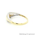Damenring zweifarbig gelb/weiß mit Zirkonia echt Gold 333 Glanz