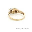 Damenring mit Perle und 3 Diamanten echt Gold 585 Ringweite 61